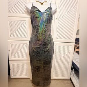 Iridescent Black Sleeveless Dress